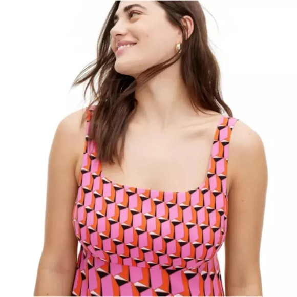 DIANE VON FURSTENBERG for TARGET NWOT 90s Shift Modern Geo Mini Dress in Pink - Picture 3 of 7